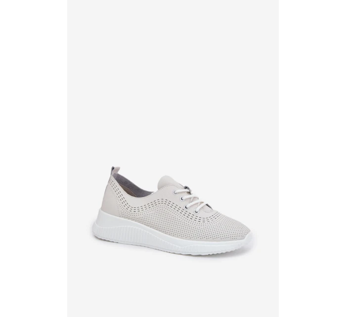 Dámské Kožené Sportovní Boty model 21691334 Bílé - VINCEZA