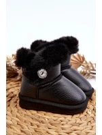 Černé Bessie Zateplené Sněhule S Kožešinou Černé Bessie Zateplené Sněhule S Kožešinou