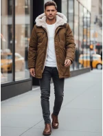 Pánská zimní bunda parka s kapucí béžová Dstreet model 21982648 - FashionStreet