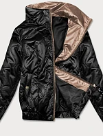 DÁMSKA KRÁTKA BUNDA SO STOJAČIKOM ČIERNA (B8122-1)