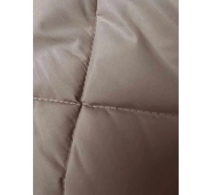 Tmavě béžová dlouhá dámská oversize vesta model 18934799 - J.STYLE