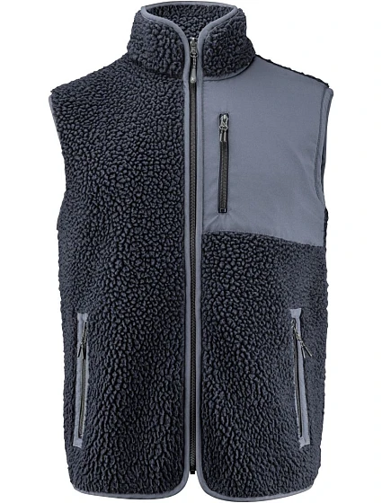 James Harvest Kingsley Fleece Vest Men Pánska fleecová vesta Sherpa „Two-Tone“ 62.1501 tmavomodrá