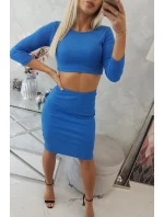 Souprava halenky a sukně chrpově modrá Souprava halenky a sukně chrpově modrá