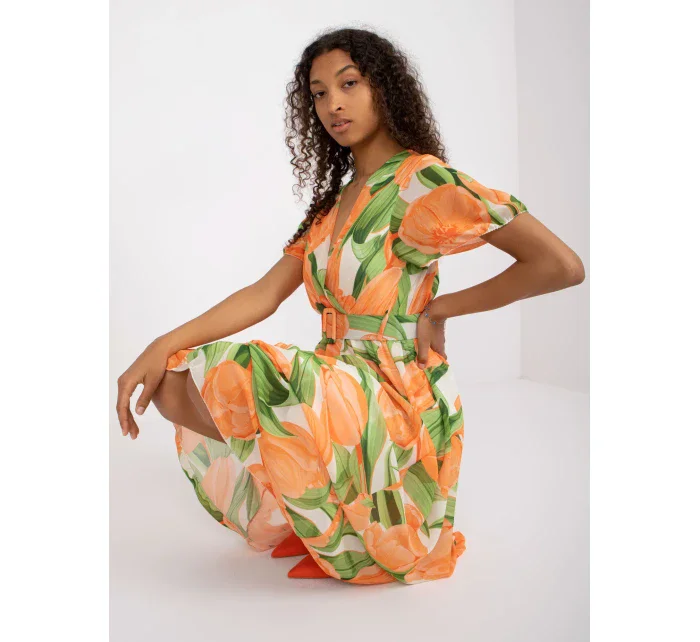 Šaty DHJ SK model 17339120 oranžová - FPrice Šaty DHJ SK model 17339120 oranžová - FPrice