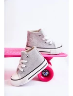 Detské vysoké tenisky strieborné Catrina Detské vysoké tenisky strieborné Catrina