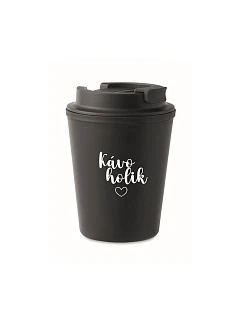 KÁVOHOLIK - čierny termohrnček 300 ml