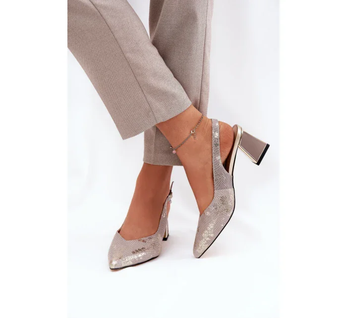 Sandále na podpätku model 211372 Krok v štýle