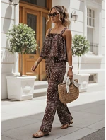 Dvojdielny dámsky letný komplet s viskózou, hnedý, FashionStreet AY1203
