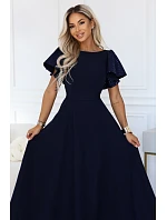 Elegantní s se střihem a rukávy – tmavě modré model 22545412 - numoco Elegantní s se střihem a rukávy – tmavě modré model 22545412 - numoco