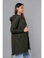 Tenká dámská bunda v barvě khaki s ozdobnou lemovkou model 18319638 - Miss TiTi Tenká dámská bunda v barvě khaki s ozdobnou lemovkou model 18319638 - Miss TiTi