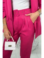 Elegantný set saka a nohavíc fuchsiovej farby