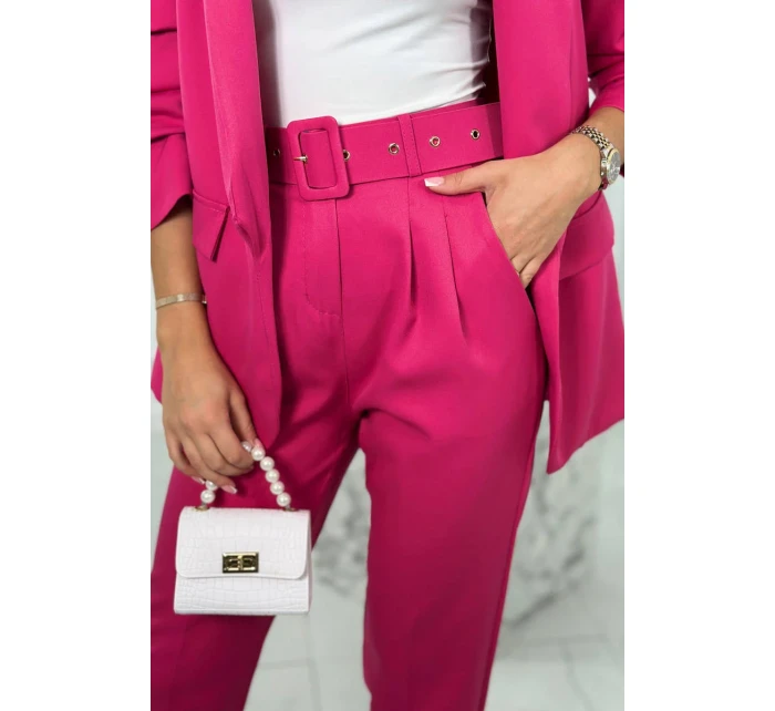 Elegantný set saka a nohavíc fuchsiovej farby