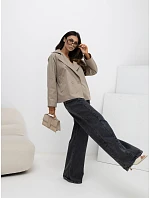 Dámský kabát model 22309478 tmavě béžový - FPrice Dámský kabát model 22309478 tmavě béžový - FPrice