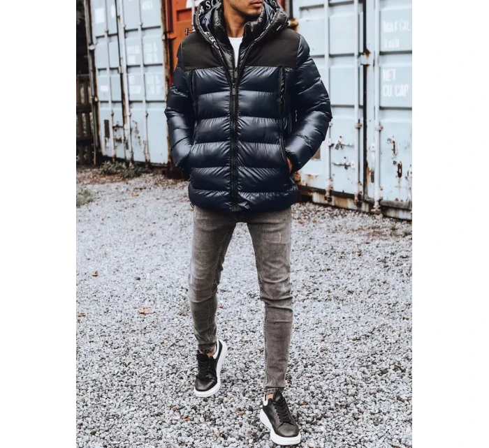 FashionStreet pánska tmavomodrá prešívaná bunda TX4159 FashionStreet pánska tmavomodrá prešívaná bunda TX4159