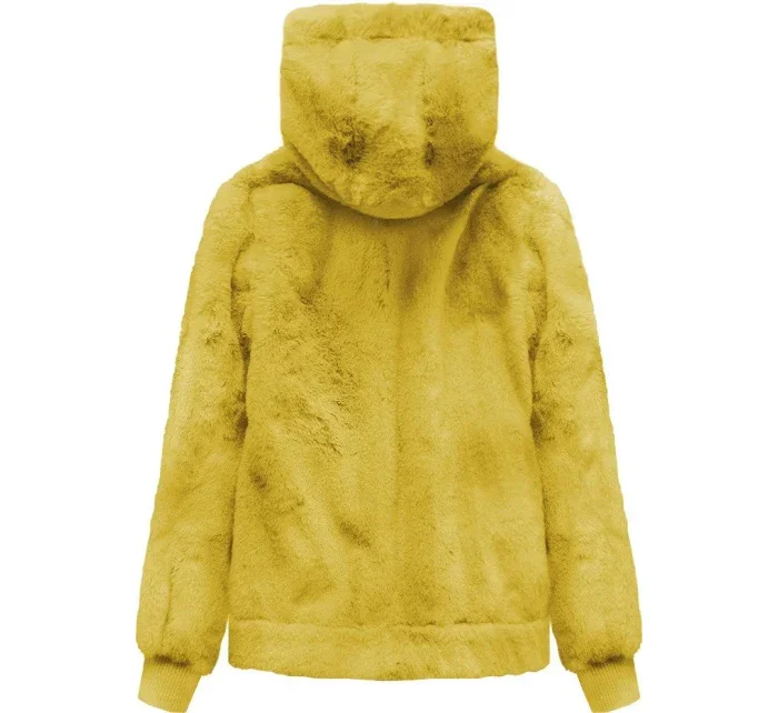Žlutá plyšová bunda s kapucí model 7835925 - Libland