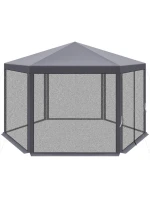 Záhradný pavilón 2x2x2x2,5 m so sivou moskytiérou