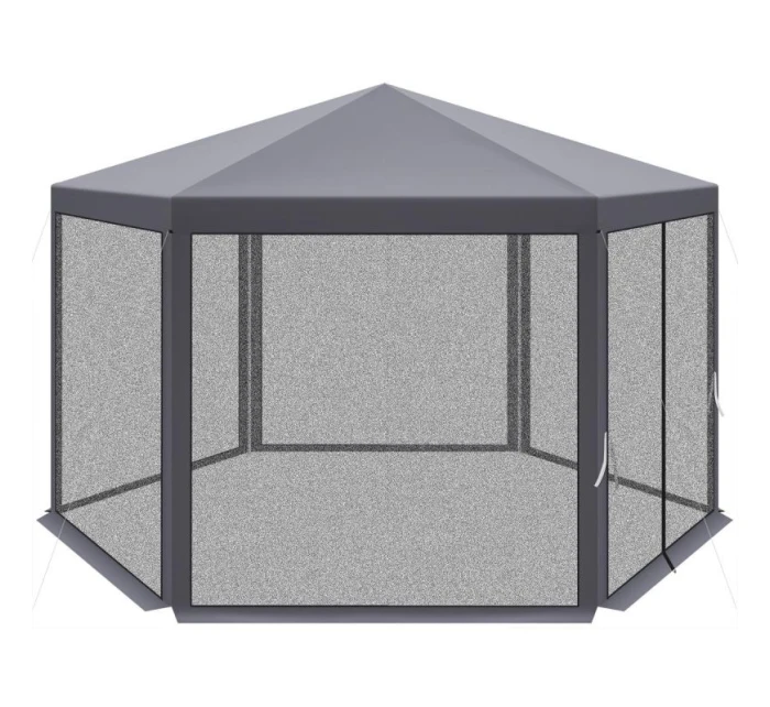 Záhradný pavilón 2x2x2x2,5 m so sivou moskytiérou