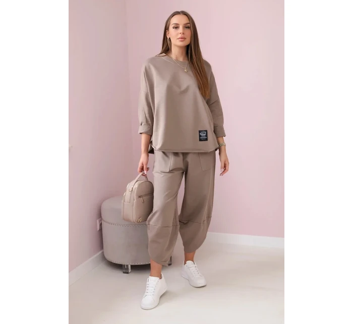 Bavlnená mikina nohavice set fango