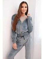 Dámska bavlnená trojdielna súprava s mikinou, topom a teplákmi ružová neónová Dámska bavlnená trojdielna súprava s mikinou, topom a teplákmi ružová neónová