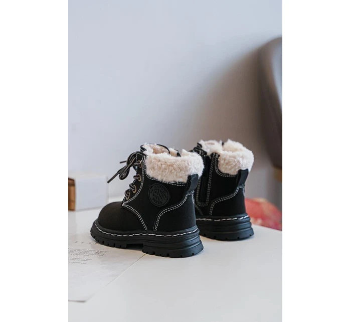 Dětské Trapery Botky Na Zip s Černé model 21640246 - Boto Dětské Trapery Botky Na Zip s Černé model 21640246 - Boto