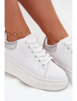 Sneakersy Damskie Na Platformie Big Star SS274245 Biało-Srebrne Sneakersy Damskie Na Platformie Big Star SS274245 Biało-Srebrne