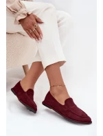 Mokasyny Damskie Z Eko Zamszu Płaskie Bordowe Miryelle