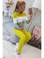 Farebná pruhovaná sada kiwi+biela