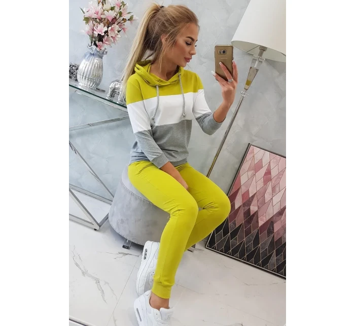 Farebná pruhovaná sada kiwi+biela