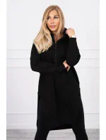 Zateplená mikina s bočnými otvormi čierna