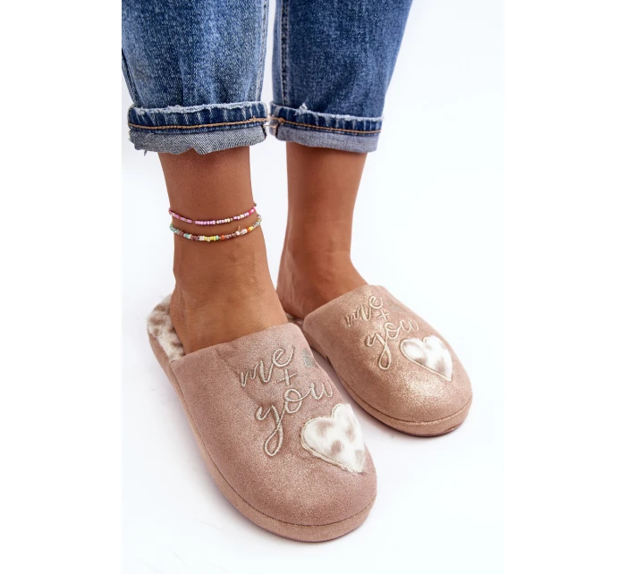 Błyszczące Kapcie Damskie Różowe Geraja