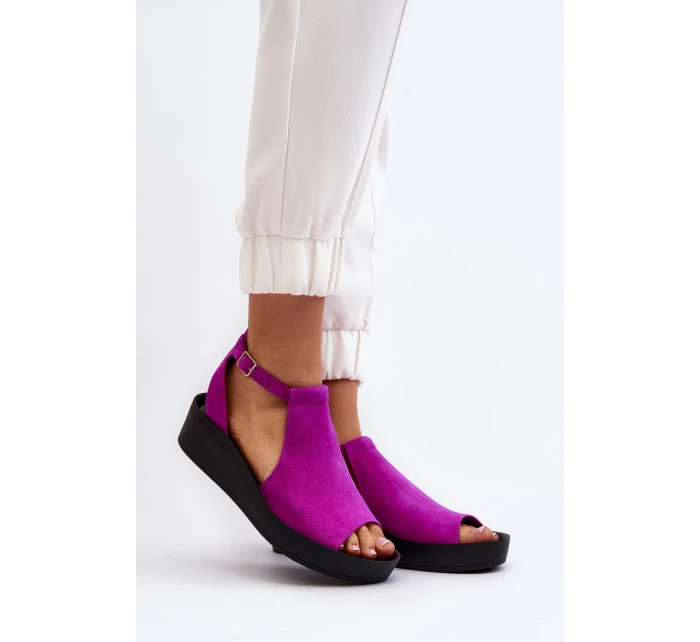 Zazoo 2914 Sandały Damskie Zamszowe Fuksja