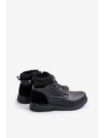 Ocieplane Trapery Męskie Z Eko Skóry Czarne Venredia