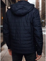 Pánská přechodná prošívaná bunda s kapucí tmavě modrá Dstreet model 21983026 - FashionStreet