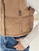 Dámská prošívaná tmavě béžová vesta Dstreet model 21991832 - FashionStreet Dámská prošívaná tmavě béžová vesta Dstreet model 21991832 - FashionStreet