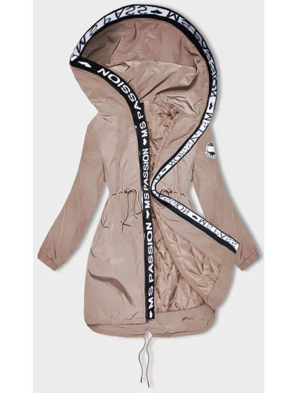 Dámska tenká bunda s ozdobným lemovaním béžová (1811-1)