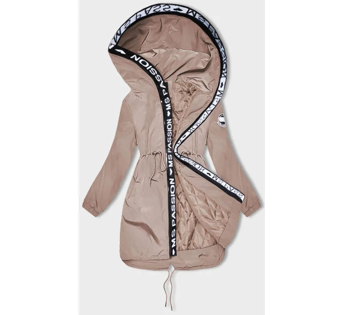 Dámska tenká bunda s ozdobným lemovaním béžová (1811-1)