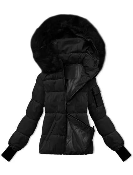 Dámska zimná bunda s odnímateľnou kapucňou S'west black (B8303-1)