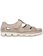 Rieker W RKR651 béžové kožené poltopánky s háčikom a pútkom Rieker W RKR651 béžové kožené poltopánky s háčikom a pútkom