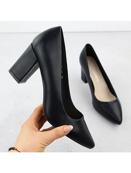 Dámské černé lodičky Sergio s podpatkem model 22352261 - LEONE