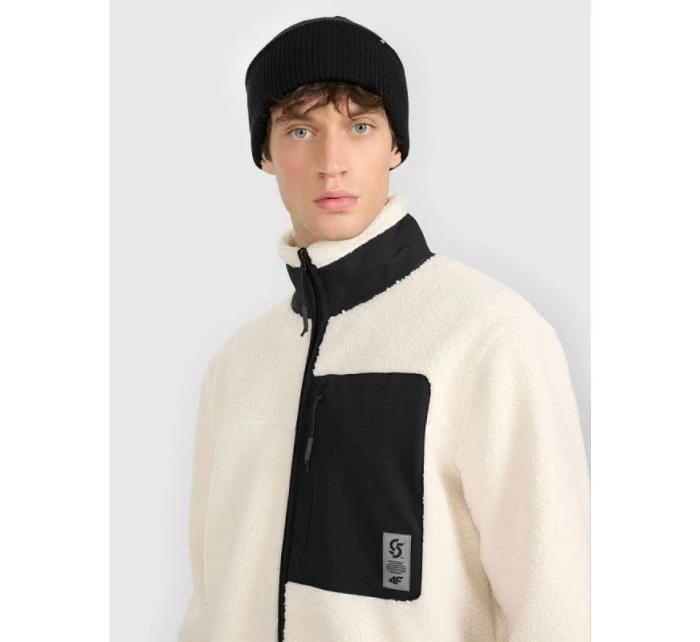 Pánsky sherpa regular fleece so stojacím golierom 4F 4FRAW25TFLEM456-12S Pánsky sherpa regular fleece so stojacím golierom 4F 4FRAW25TFLEM456-12S