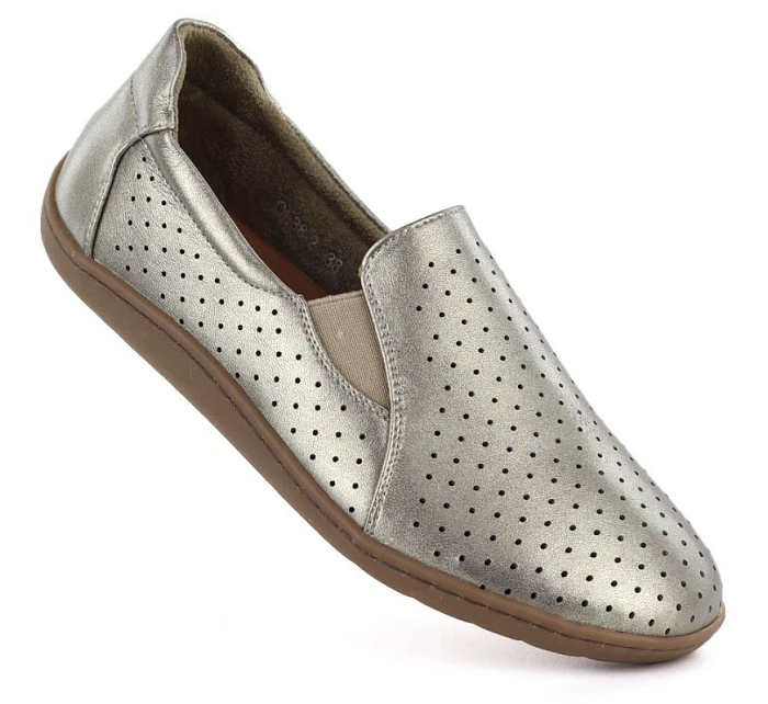 Kožené a šnurovacie barefoot topánky zlaté M.Daszynski OL38-2 Kožené a šnurovacie barefoot topánky zlaté M.Daszynski OL38-2