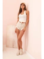 Dámske bavlnené tielko s okrúhlym výstrihom ecru Dámske bavlnené tielko s okrúhlym výstrihom ecru