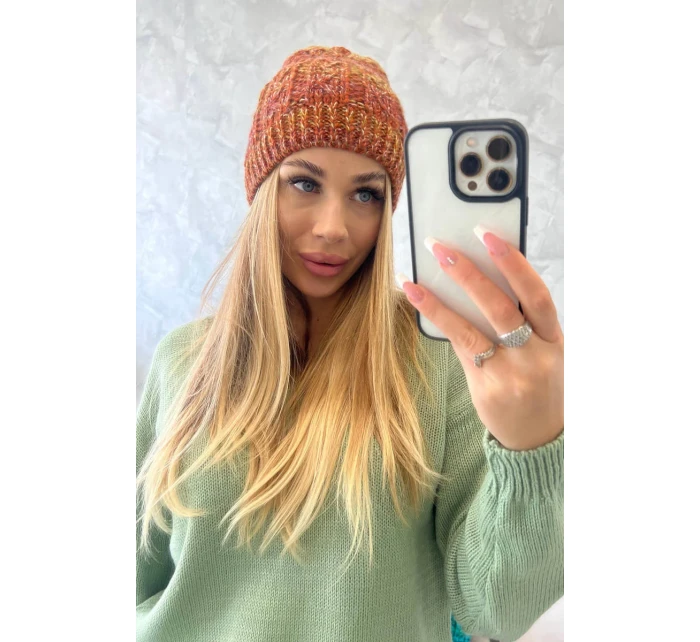 Fleecová čiapka Melisa K241 červená+olivová+tmavo ružová