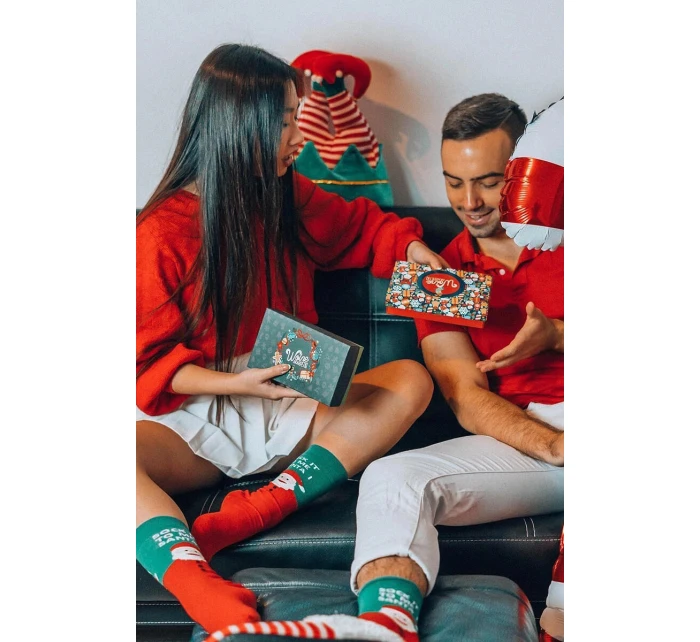 Unisex vánoční ponožky v – sada 2 se a pruhy model 21772712 - K-Fashion