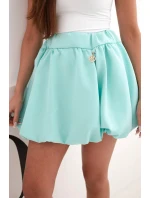 Dámska viskózna balónová sukňa s elastickým pásom mätová