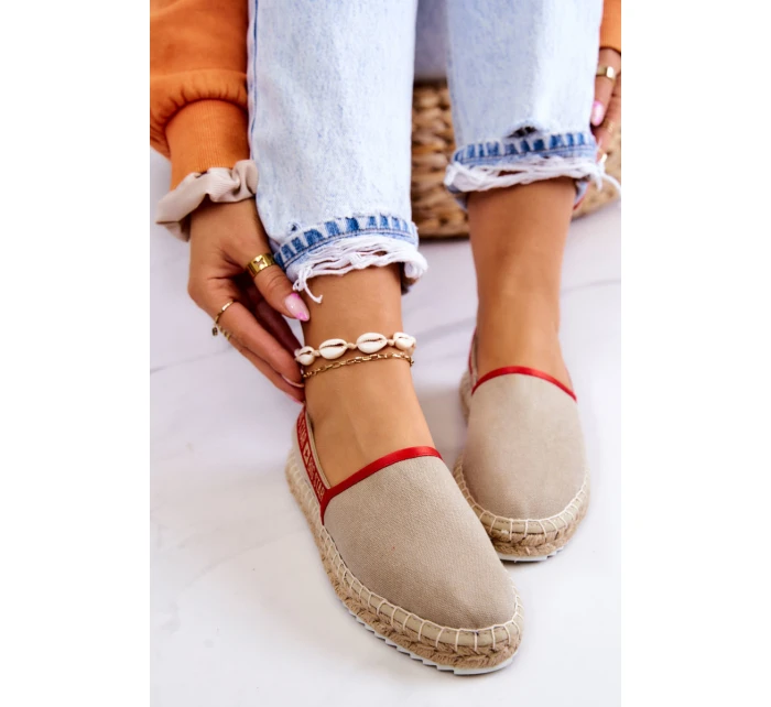 Materiałowe Espadryle Wsuwane Big Star JJ274879 Beżowe