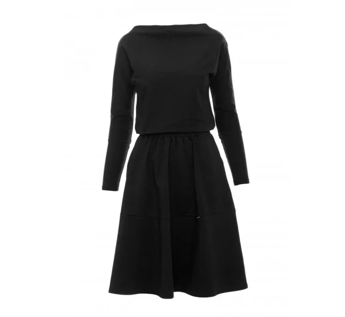 B087 Midi šaty - čierne