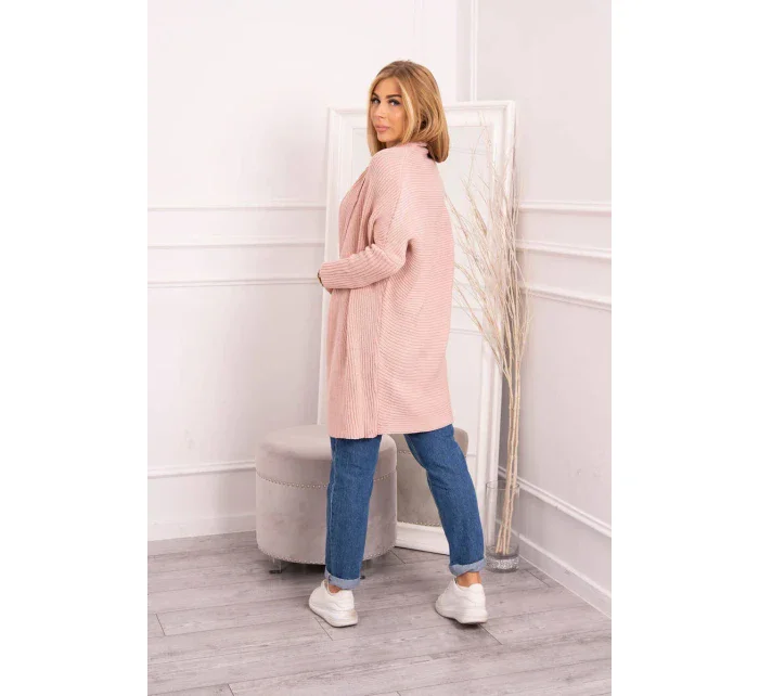 Svetr s netopýřími rukávy pudrově růžový