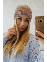 Fleecová čiapka Patrycja K254 horčicová+hnedá