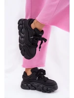 Dámské Kožené Tenisky Na Masivní Platformě model 21692679 Černé - Goe